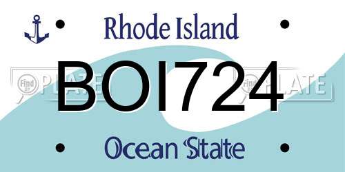 BOI724 Rhode Island License Plate