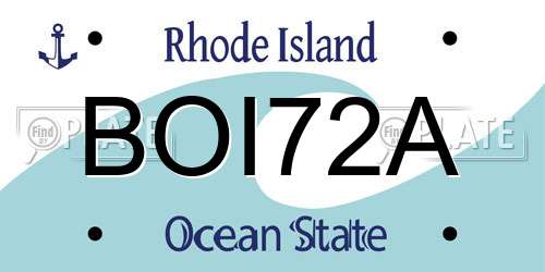BOI72A Rhode Island License Plate