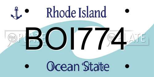 BOI774 Rhode Island License Plate