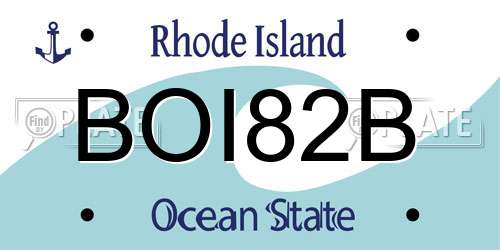 BOI82B Rhode Island License Plate