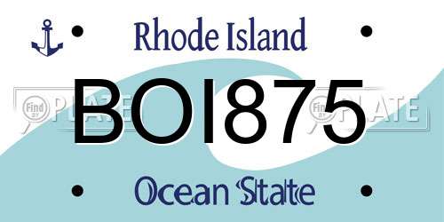 BOI875 Rhode Island License Plate