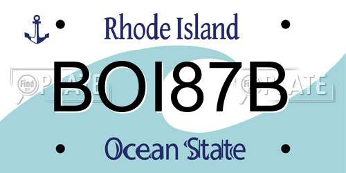 BOI87B Rhode Island License Plate