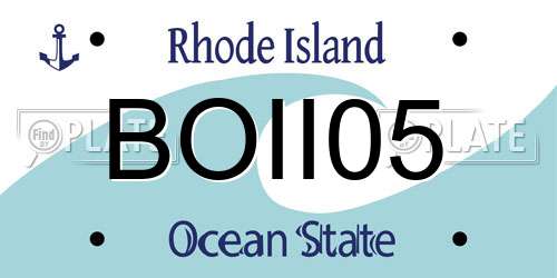 BOII05 Rhode Island License Plate