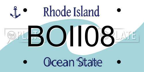 BOII08 Rhode Island License Plate