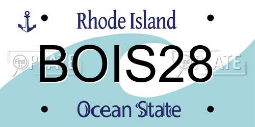 BOIS28 Rhode Island License Plate