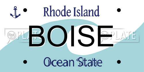 BOISE Rhode Island License Plate