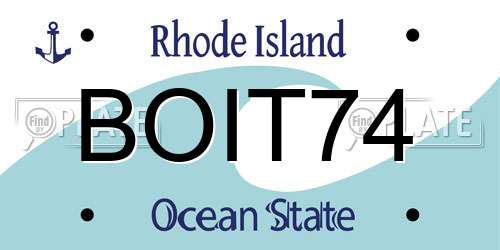 BOIT74 Rhode Island License Plate