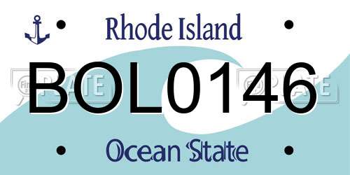 BOL0146 Rhode Island License Plate