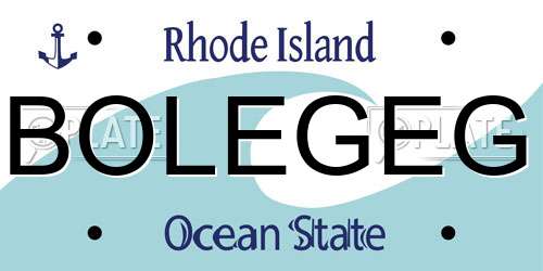 BOLEGEG Rhode Island License Plate