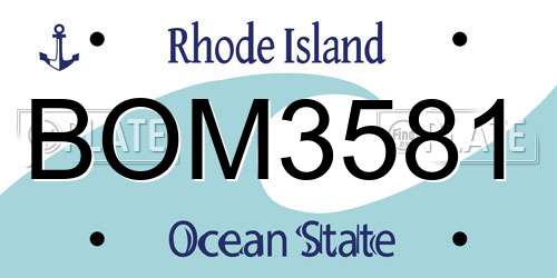 BOM3581 Rhode Island License Plate