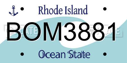 BOM3881 Rhode Island License Plate