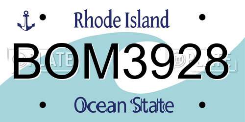 BOM3928 Rhode Island License Plate