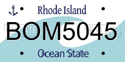 BOM5045 Rhode Island License Plate