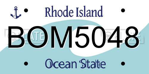 BOM5048 Rhode Island License Plate