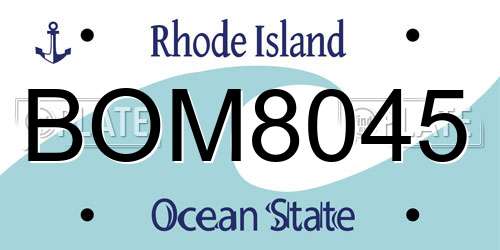 BOM8045 Rhode Island License Plate
