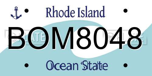 BOM8048 Rhode Island License Plate