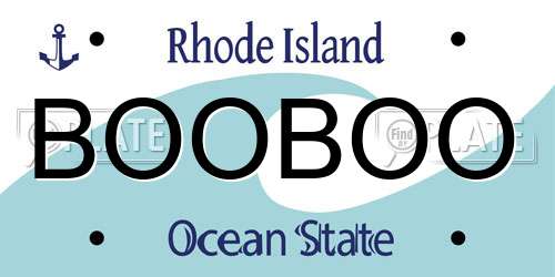 BOOBOO Rhode Island License Plate