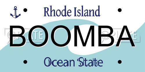 BOOMBA Rhode Island License Plate