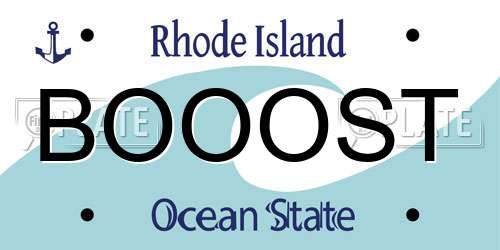 BOOOST Rhode Island License Plate