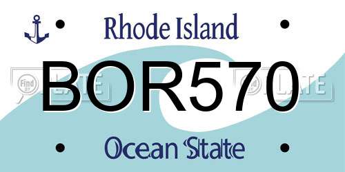 BOR570 Rhode Island License Plate