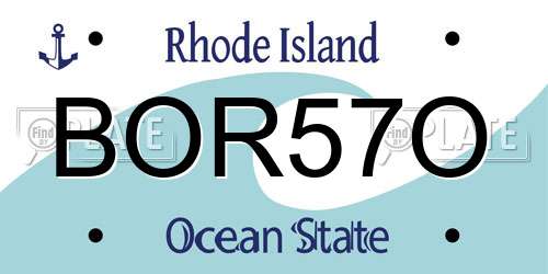 BOR57O Rhode Island License Plate