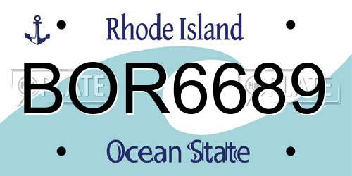 BOR6689 Rhode Island License Plate
