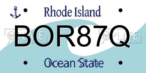 BOR87Q Rhode Island License Plate