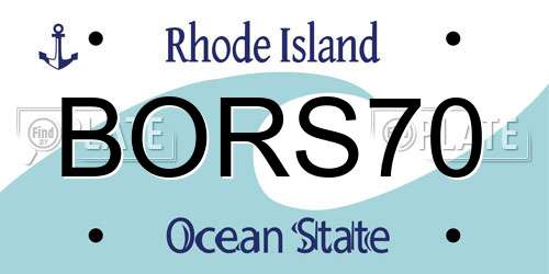 BORS70 Rhode Island License Plate