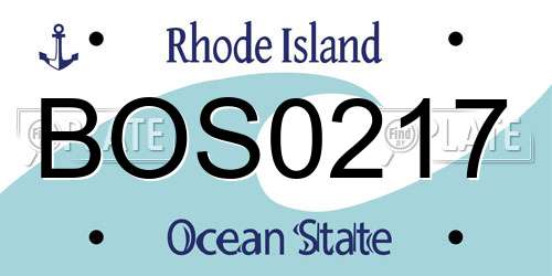 BOS0217 Rhode Island License Plate