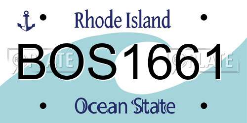 BOS1661 Rhode Island License Plate