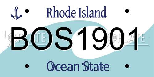BOS1901 Rhode Island License Plate