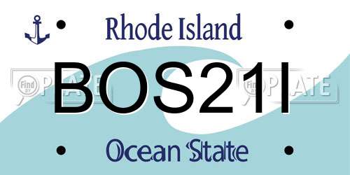 BOS21I Rhode Island License Plate