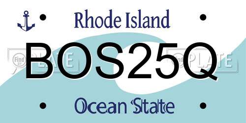 BOS25Q Rhode Island License Plate
