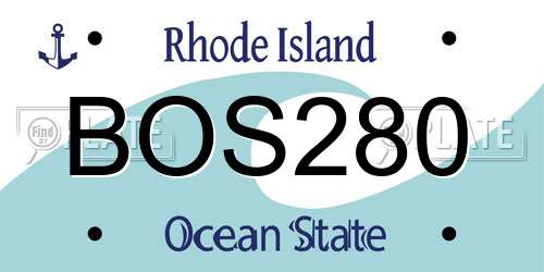 BOS280 Rhode Island License Plate