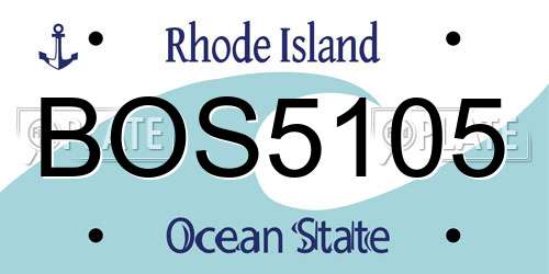 BOS5105 Rhode Island License Plate