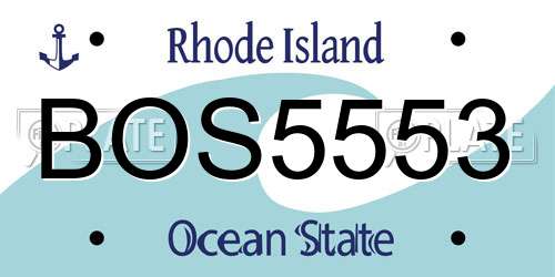 BOS5553 Rhode Island License Plate
