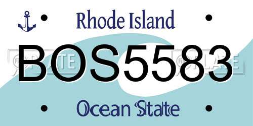 BOS5583 Rhode Island License Plate
