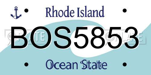 BOS5853 Rhode Island License Plate