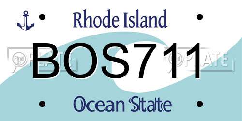 BOS711 Rhode Island License Plate