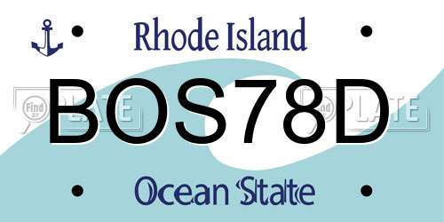 BOS78D Rhode Island License Plate