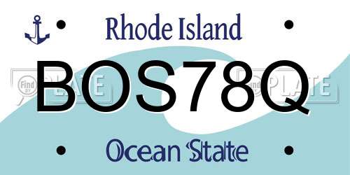 BOS78Q Rhode Island License Plate