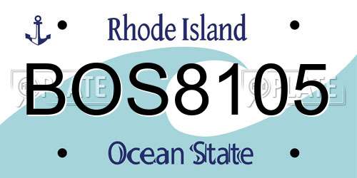 BOS8105 Rhode Island License Plate
