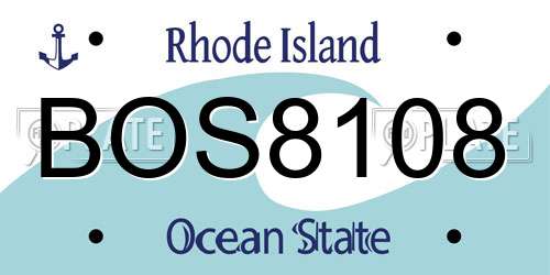 BOS8108 Rhode Island License Plate