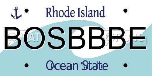 BOSBBBE Rhode Island License Plate