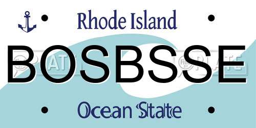 BOSBSSE Rhode Island License Plate