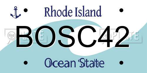 BOSC42 Rhode Island License Plate