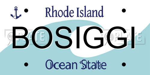 BOSIGGI Rhode Island License Plate