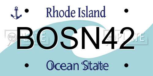 BOSN42 Rhode Island License Plate