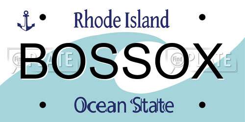 BOSSOX Rhode Island License Plate