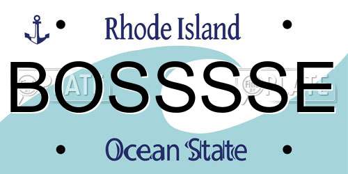 BOSSSSE Rhode Island License Plate